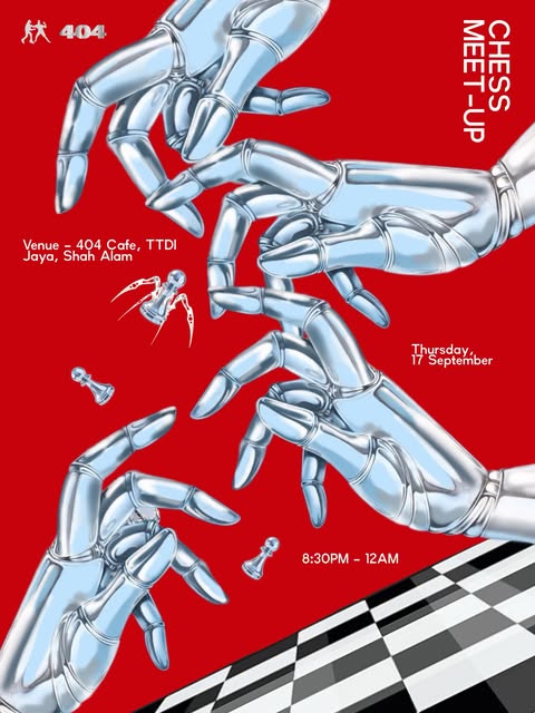 Chess meet-up at 404 poster